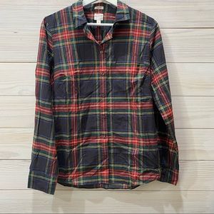 J Crew Factory Perfect Fit plaid button-down